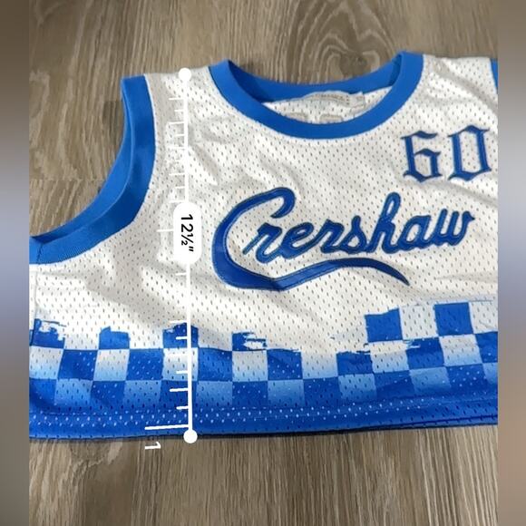 Headgear Classics Nipsey Crenshaw Hussle 60 Blue & White Cropped Jersey Size XS - Picture 6 of 6